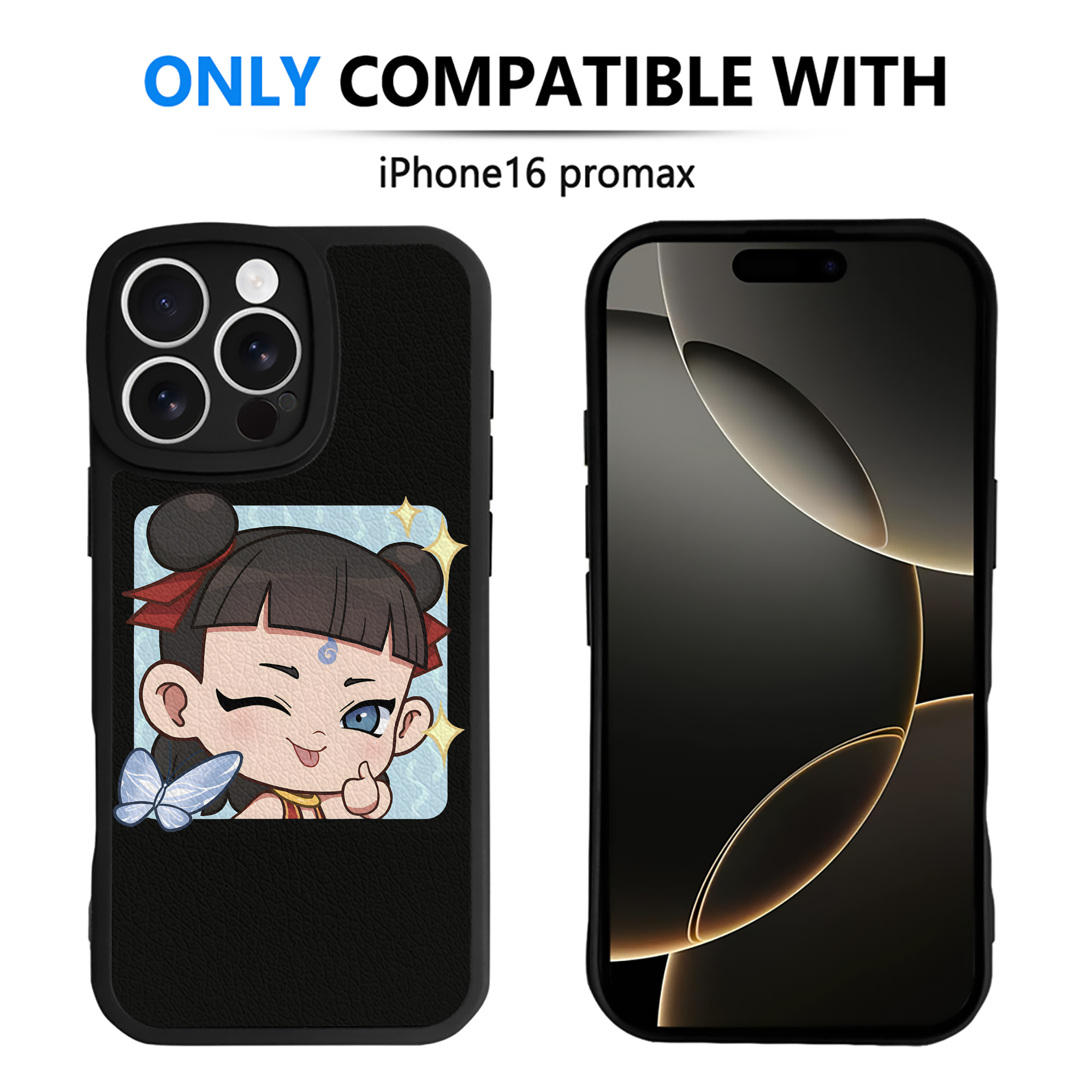 （画像用） Ne Zha 2 ナタ 魔童の大暴れ 【iPhone 16シリーズ対応】シリコンスマホケース（レザー調） 材質：シリコン
